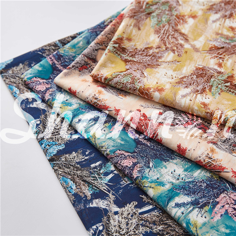 NO MOQ 79% پنبه 21% ابریشم Chinoiserie Cotton Silk Fabric